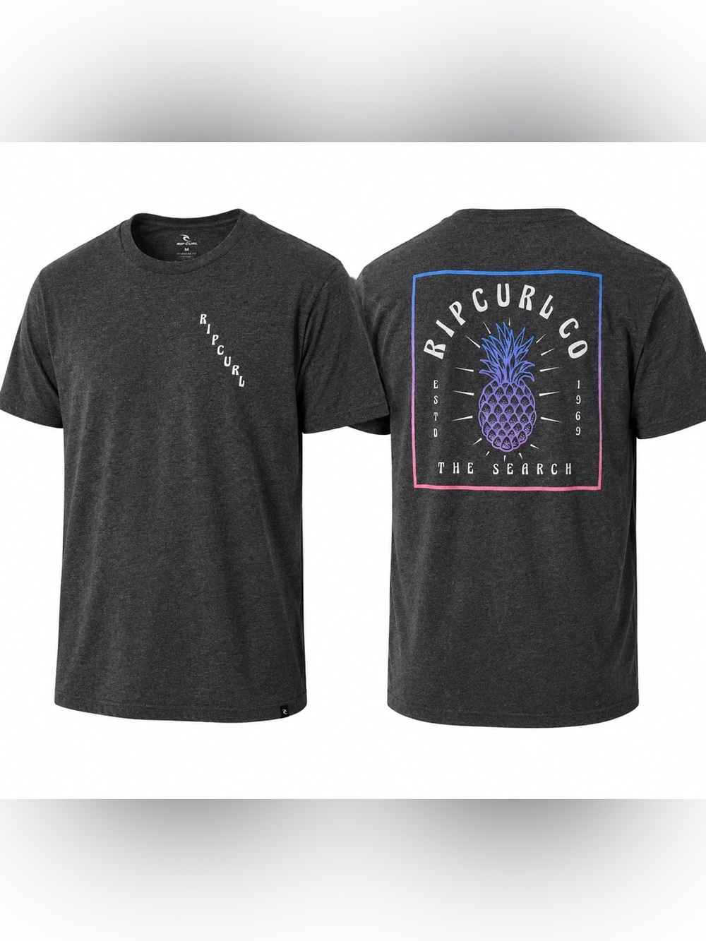 Rip Curl The Search Pineapple Graphic T-Shirt Charcoal Heather Men’s Medium M